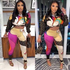 Colorful Women's Two-Piece Set